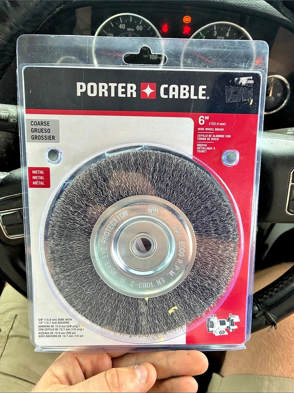 Porter Cable 6-inch wire wheel brush